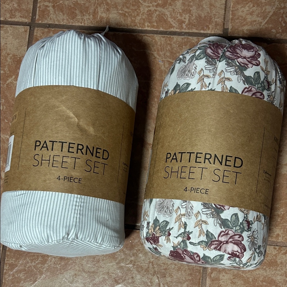 Patterned Floral and Striped Sheet Sets